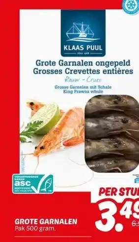 Dekamarkt GROTE GARNALEN aanbieding