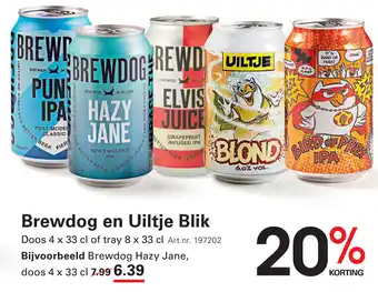 Sligro Brewdog en Uiltje Blik aanbieding