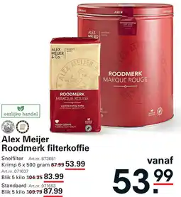 Sligro Alex Meijer Roodmerk filterkoffie aanbieding