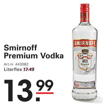 Sligro Smirnoff Premium Vodka aanbieding