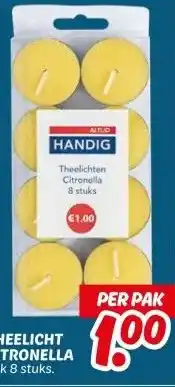 Dekamarkt THEELICHT CITRONELLA aanbieding