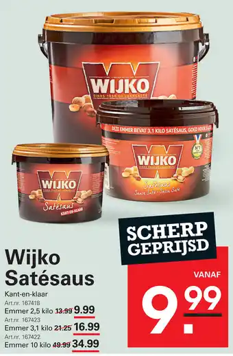 Sligro Wijko Satésaus aanbieding