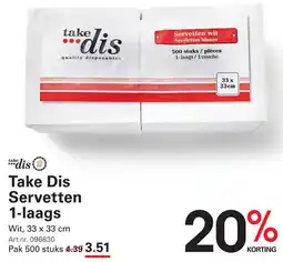 Sligro Take dis servetten 1 laags aanbieding