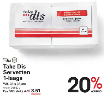 Sligro Take dis servetten 1 laags aanbieding