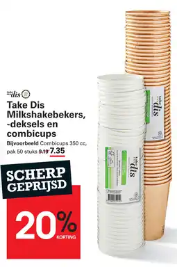 Sligro Take Dis Milkshakebekers, deksels en combicups aanbieding