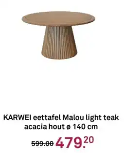 Karwei KARWEI eettafel Malou light teak acacia hout aanbieding