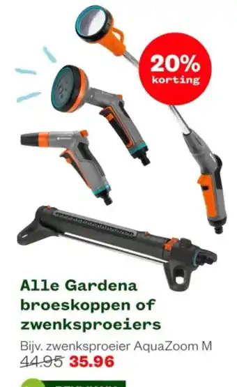 Welkoop Alle Gardena broeskoppen of zwenksproeiers aanbieding