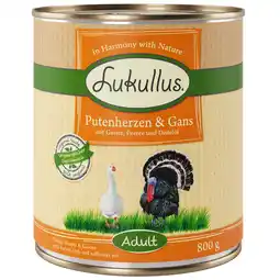 Zooplus Lukullus Naturkost Adult en Senior - Adult Kalkoenharten & Gans aanbieding