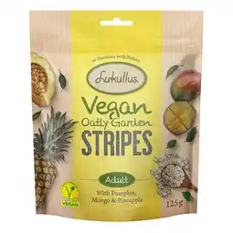 Zooplus 125g Pompoen, Mango & Ananas Lukullus Vegan Garden Stripes Hondensnacks aanbieding