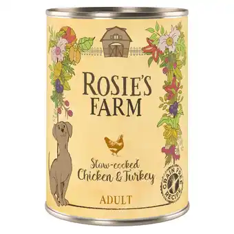 Zooplus Rosie's Farm Adult 6 x 400 g - Kip & Kalkoen aanbieding