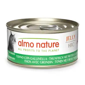 Zooplus Voordeelpakket: 24x70g Almo Nature HFC Gelei Tonijn met Rode Poon natvoer voor katten aanbieding