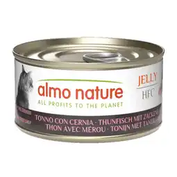 Zooplus Voordeelpakket: 24x70g Almo Nature HFC Gelei Tonijn met Tandbaars natvoer voor katten aanbieding