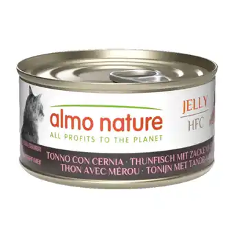 Zooplus Voordeelpakket: 24x70g Almo Nature HFC Gelei Tonijn met Tandbaars natvoer voor katten aanbieding