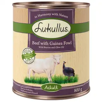 Zooplus Lukullus Naturkost Adult en Senior - Adult Rund & Parelhoen (graanvrij) aanbieding