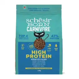 Zooplus Dubbelpak: 2x 1,25kg Schesir Born Carnivore High Protein Haring met Zalm droogvoer voor katten aanbieding