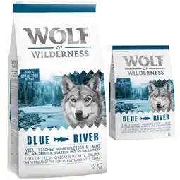 Zooplus 14 kg Wolf of Wilderness Hondenvoer, Blue River - Zalm aanbieding