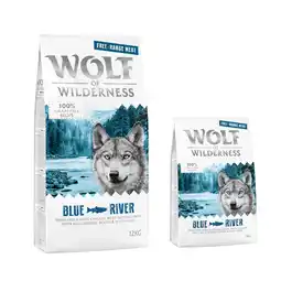 Zooplus 14kg Adult Blue River Scharrelkip & Zalm Wolf of Wilderness Hondenvoer aanbieding