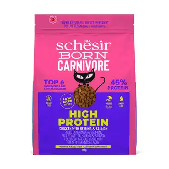 Zooplus Voordeelpakket: 2x 255 g Schesir Born Carnivore Hoog Eiwit Kip met Haring & Zalm Kattenvoer droog aanbieding