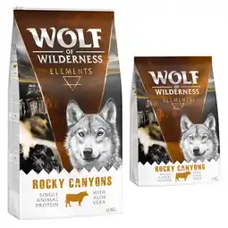 Zooplus 14kg Rocky Canyons met Rund Wolf of Wilderness Hondenvoer aanbieding