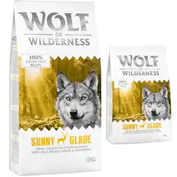 Zooplus 14kg Sunny Glade Hert Wolf of Wilderness Hondenvoer aanbieding