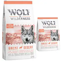 Zooplus 14kg Great Desert Kalkoen Wolf of Wilderness Hondenvoer aanbieding