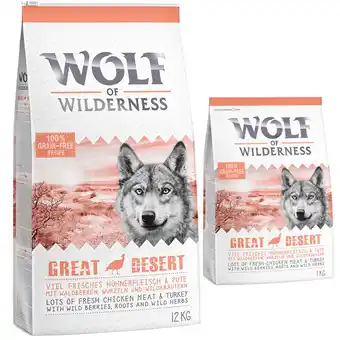 Zooplus 14kg Great Desert Kalkoen Wolf of Wilderness Hondenvoer aanbieding