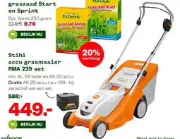 Welkoop Stihl accu grasmaaier RMA 239 set aanbieding