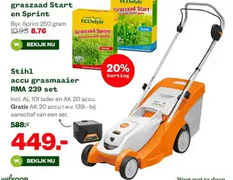 Welkoop Stihl accu grasmaaier RMA 239 set aanbieding