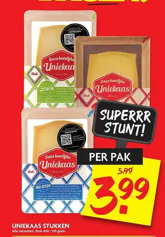 Dekamarkt Uniekaas Stukken aanbieding