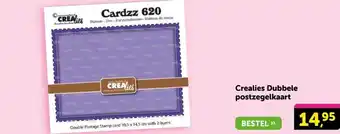 Boekenvoordeel Crealies Dubbele postzegelkaart aanbieding