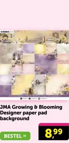 Boekenvoordeel JMA Growing & Blooming Designer paper pad background aanbieding