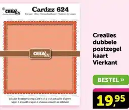 Boekenvoordeel Crealies dubbele postzegel kaart Vierkant aanbieding