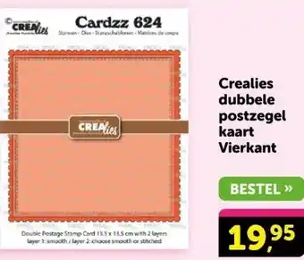 Boekenvoordeel Crealies dubbele postzegel kaart Vierkant aanbieding