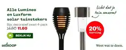 Welkoop Alle Lumineo en Luxform solar tuinstekers aanbieding