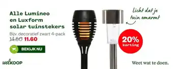 Welkoop Alle Lumineo en Luxform solar tuinstekers aanbieding
