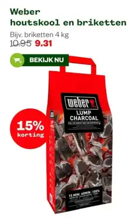 Welkoop Weber houtskool en briketten aanbieding