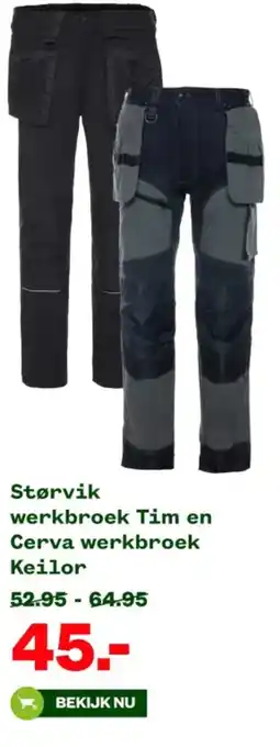 Welkoop Størvik werkbroek Tim en Cerva werkbroek Keilor aanbieding