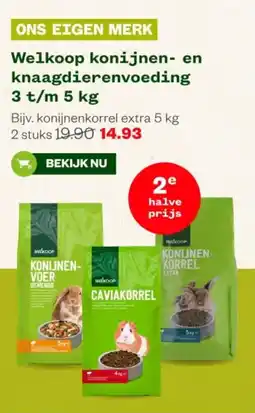 Welkoop Welkoop konijnen- en knaagdierenvoeding 3 t/m 5 kg aanbieding