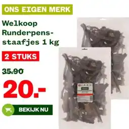 Welkoop Welkoop Runderpens- staafjes aanbieding