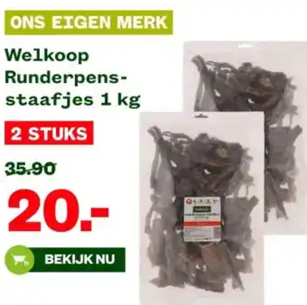 Welkoop Welkoop Runderpens- staafjes aanbieding