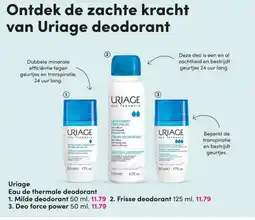 DA Ontdek de zachte kracht van Uriage deodorant aanbieding