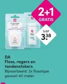 DA DA Floss, ragers en tandenstokers aanbieding