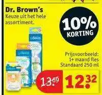 Kruidvat Dr. Brown's 1+ Maand Fles Standaard 250 Ml 10% Korting aanbieding