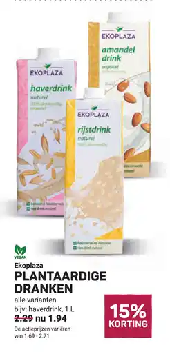 Ekoplaza Ekoplaza plantaardige dranken aanbieding