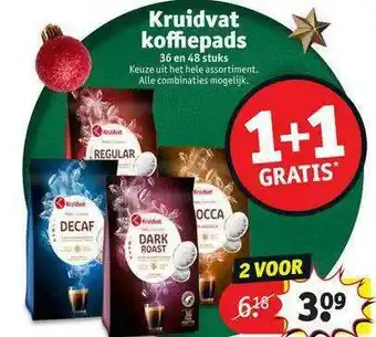 Kruidvat Kruidvat Koffiepads 1+1 Gratis aanbieding