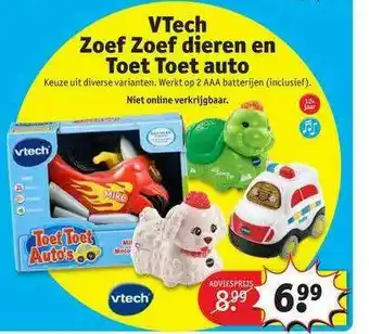 Kruidvat VTech Zoef Zoef Dieren En Toet Toet Auto aanbieding