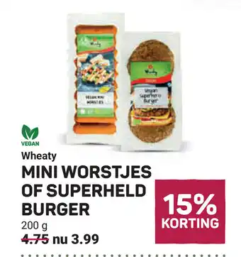 Ekoplaza Wheaty mini worstjes of superheld burger aanbieding