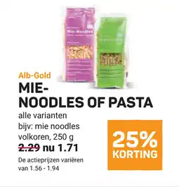 Ekoplaza Alb-gold mie noodles of pasta aanbieding