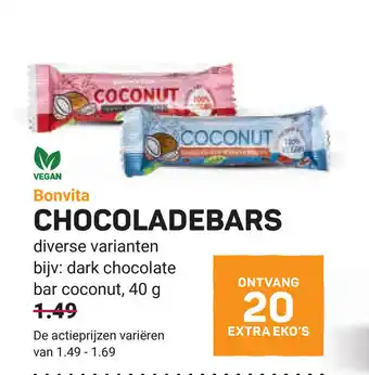Ekoplaza Bonvita chocoladebars aanbieding
