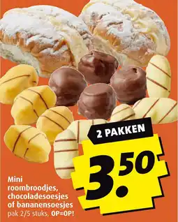 Boni Mini roombroodjes chocoladesoesjes of bananensoesjes aanbieding